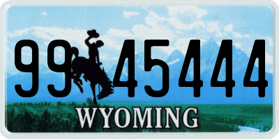 WY license plate 9945444