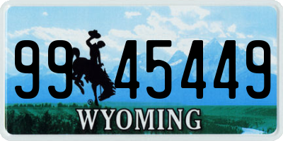 WY license plate 9945449