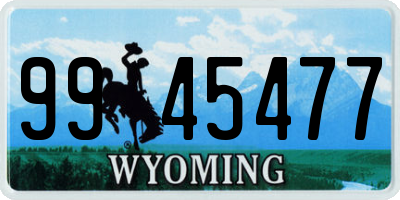 WY license plate 9945477