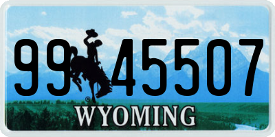 WY license plate 9945507