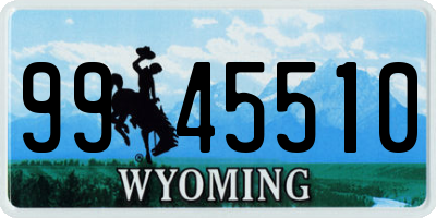 WY license plate 9945510