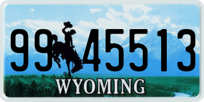 WY license plate 9945513