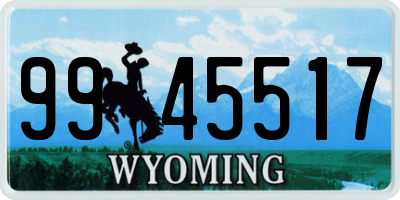 WY license plate 9945517