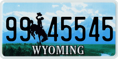 WY license plate 9945545