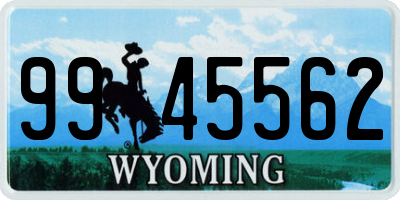 WY license plate 9945562