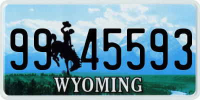 WY license plate 9945593