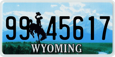WY license plate 9945617