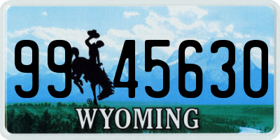 WY license plate 9945630