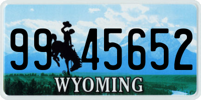 WY license plate 9945652