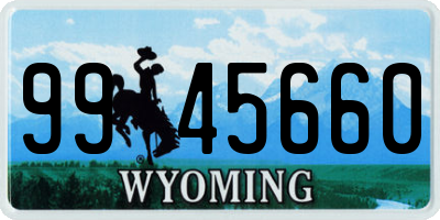 WY license plate 9945660