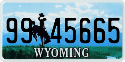 WY license plate 9945665