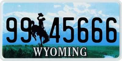 WY license plate 9945666