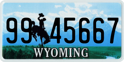 WY license plate 9945667