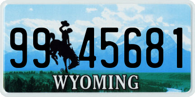 WY license plate 9945681
