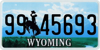 WY license plate 9945693