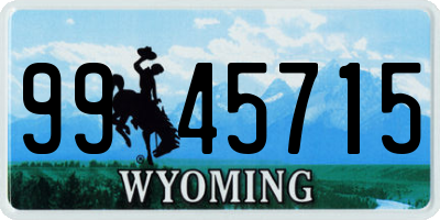 WY license plate 9945715