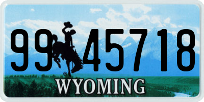 WY license plate 9945718