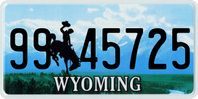 WY license plate 9945725