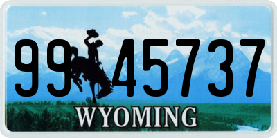 WY license plate 9945737
