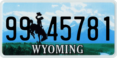 WY license plate 9945781
