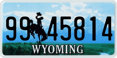 WY license plate 9945814
