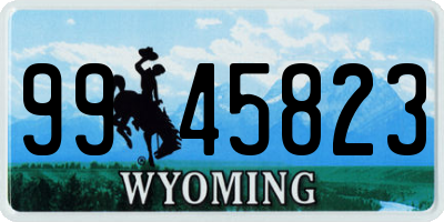 WY license plate 9945823