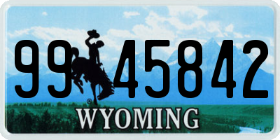 WY license plate 9945842
