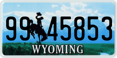 WY license plate 9945853