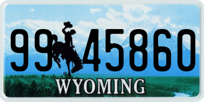 WY license plate 9945860