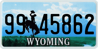 WY license plate 9945862