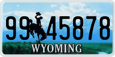 WY license plate 9945878