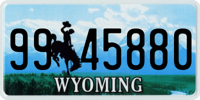 WY license plate 9945880