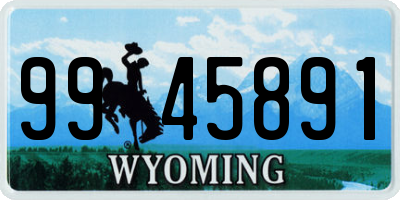 WY license plate 9945891