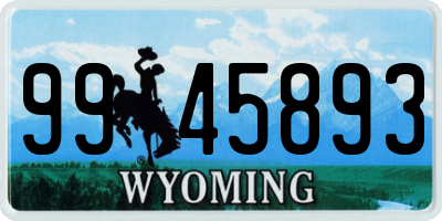WY license plate 9945893