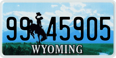 WY license plate 9945905