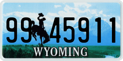 WY license plate 9945911