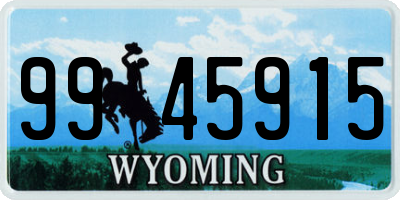WY license plate 9945915