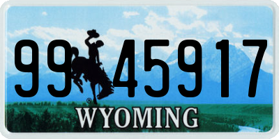 WY license plate 9945917
