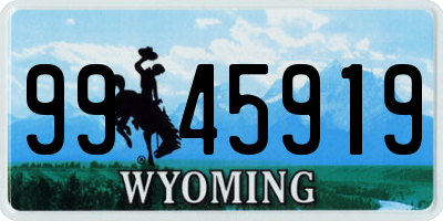 WY license plate 9945919