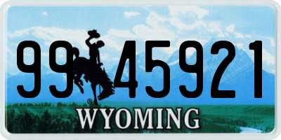 WY license plate 9945921