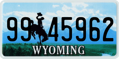 WY license plate 9945962