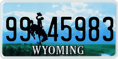 WY license plate 9945983