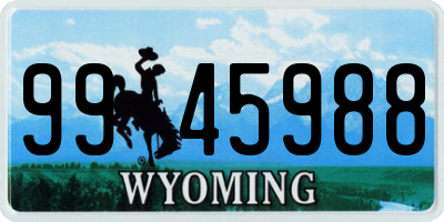 WY license plate 9945988