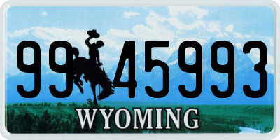 WY license plate 9945993