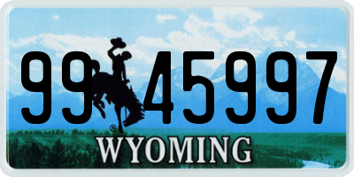 WY license plate 9945997