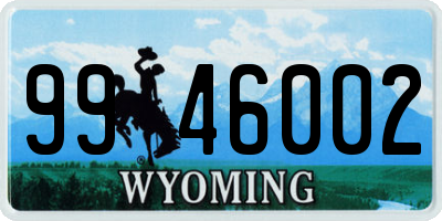 WY license plate 9946002