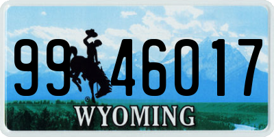 WY license plate 9946017