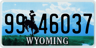 WY license plate 9946037