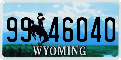 WY license plate 9946040