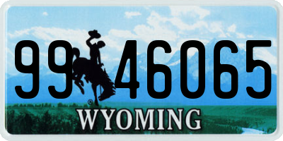 WY license plate 9946065